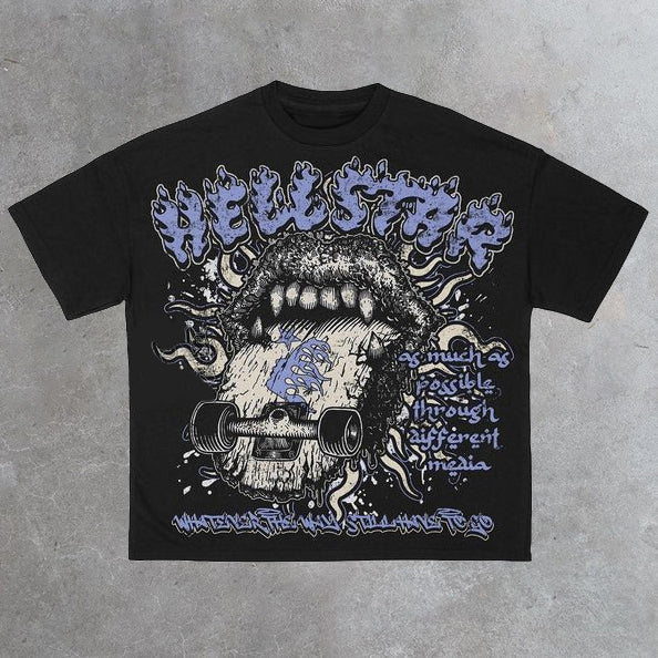Rock Print Casual Short Sleeve T-Shirt