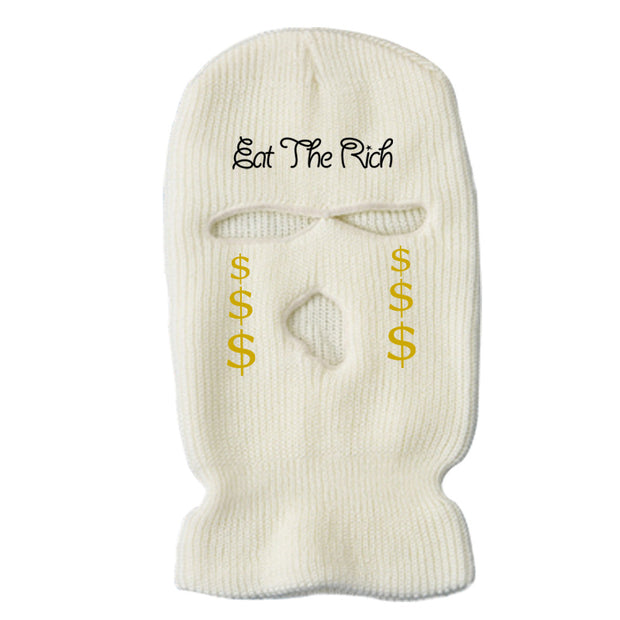 Personalized coin three-hole hat warm knitted hat