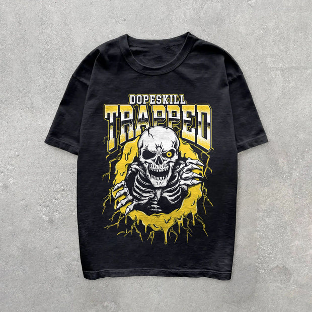 Vintage Hip Hop Print Short Sleeve T-Shirt