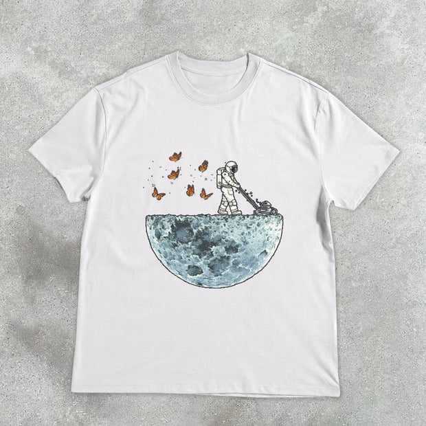 Astronaut Design Graphic Short Sleeve T-Shirt