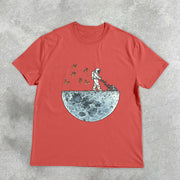 Astronaut Design Graphic Short Sleeve T-Shirt