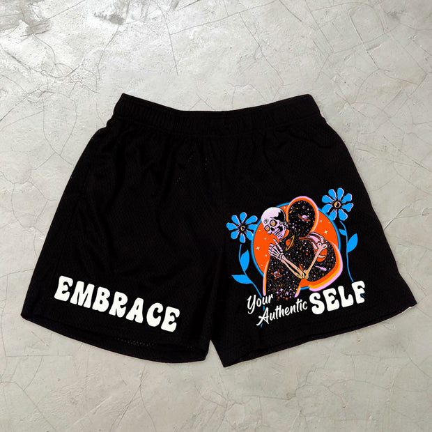 Personalized street style sports mesh shorts