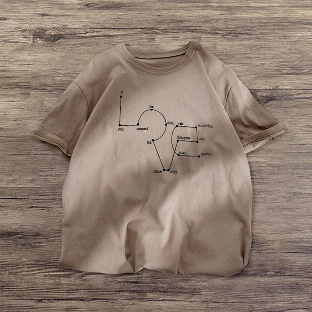 Fashion personality printed round neck short-sleeved T-shirt