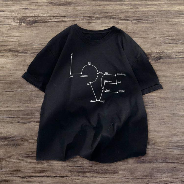 Fashion personality printed round neck short-sleeved T-shirt