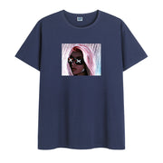 Cotton personality pattern short-sleeved pullover T-shirt