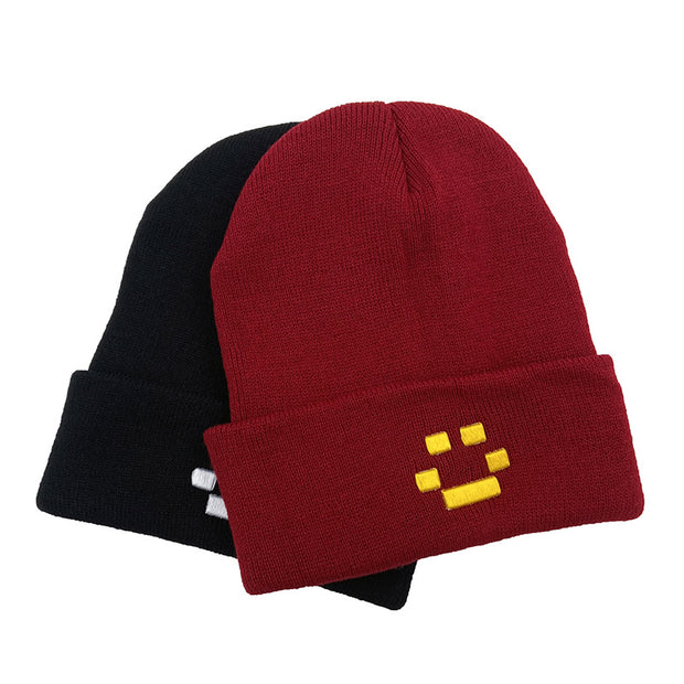 Embroidered warm pullover hip hop hat woolen hat cold hat