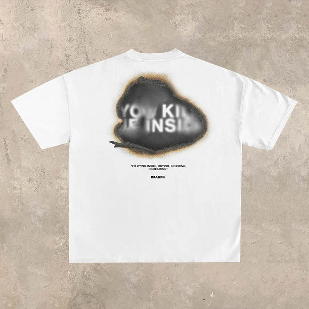 Fashion personality round neck printed short-sleeved T-shirt
