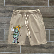 Retro Casual Graphic Hip Hop Track Shorts