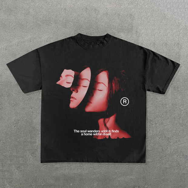 The Soul Wanders Until It Finds A Home Within Itself Print T-Shirt