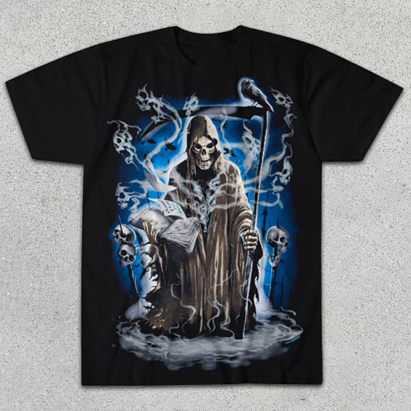 Skull Graphic Print Short Sleeve T-Shirt