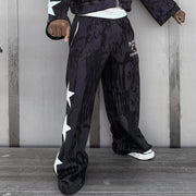 Letters Star Printed Pocket Sweatshirt Pants
