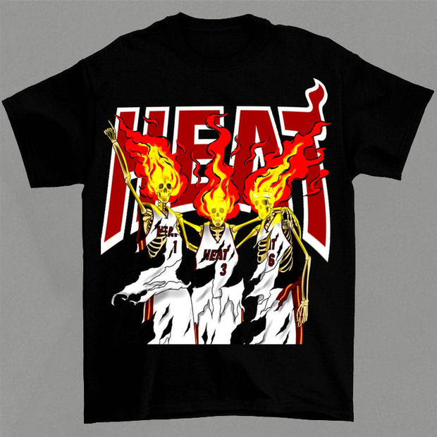 Skull Fashion Print Street Tide Short Sleeve T-Shirt