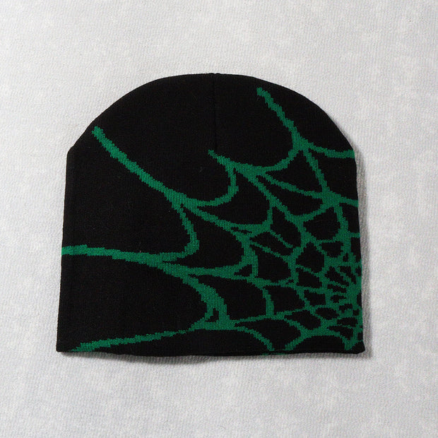 Spider web Y2K jacquard hat for men and women
