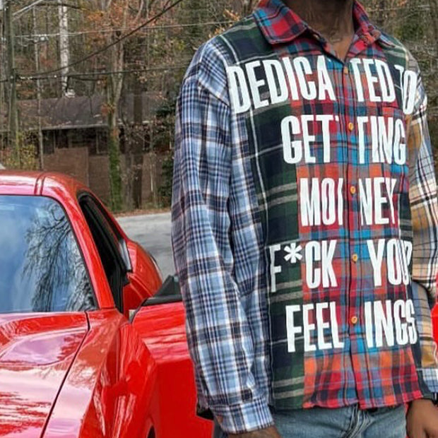 Colorful Plaid Vintage Stitching College Flannel Shirt