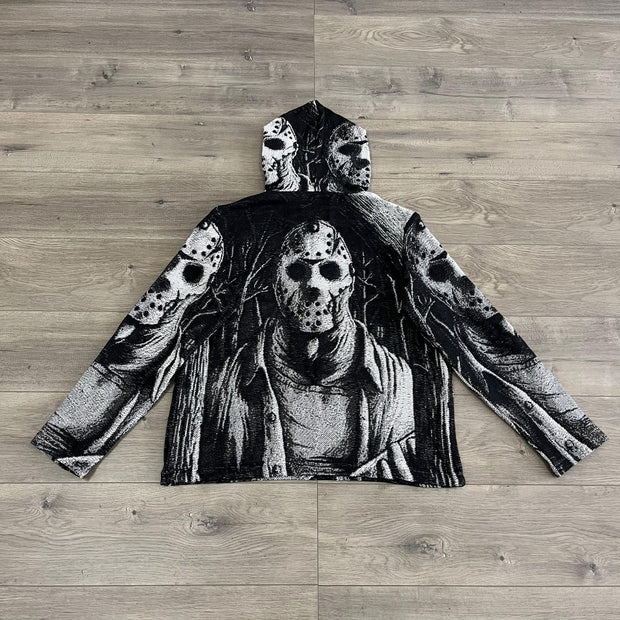Jason Print Long Sleeve Hoodies