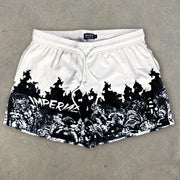 Retro Swordsman Anime Print Shorts