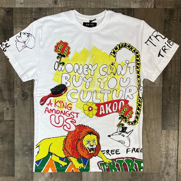 Graffiti print round neck short-sleeved T-shirt