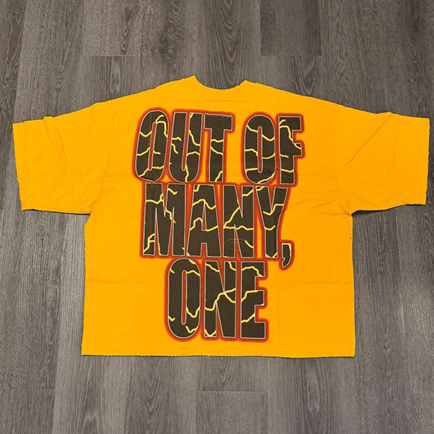 Personalized skull print short-sleeved T-shirt