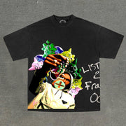 Fashionable personalized printed round neck T-shirt