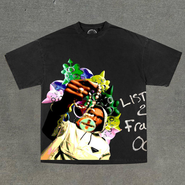 Fashionable personalized printed round neck T-shirt