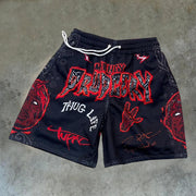 Fashion personality grimace mesh shorts