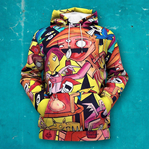Casual abstract art hoodie