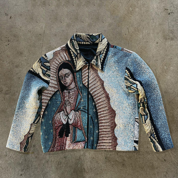 Our Lady Of Guadalupe Print Zipped Jacket