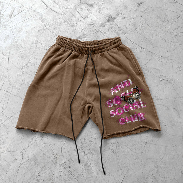 Trendy Retro Pattern Street Khaki Shorts