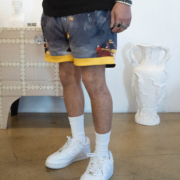 Retro casual color contrast fashion street shorts