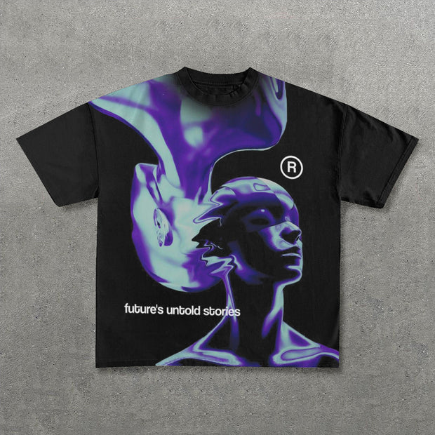 Future's Untold Stories Print Short Sleeve T-Shirt