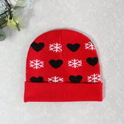 Jacquard Snowflake Heart Christmas Warm Beanie