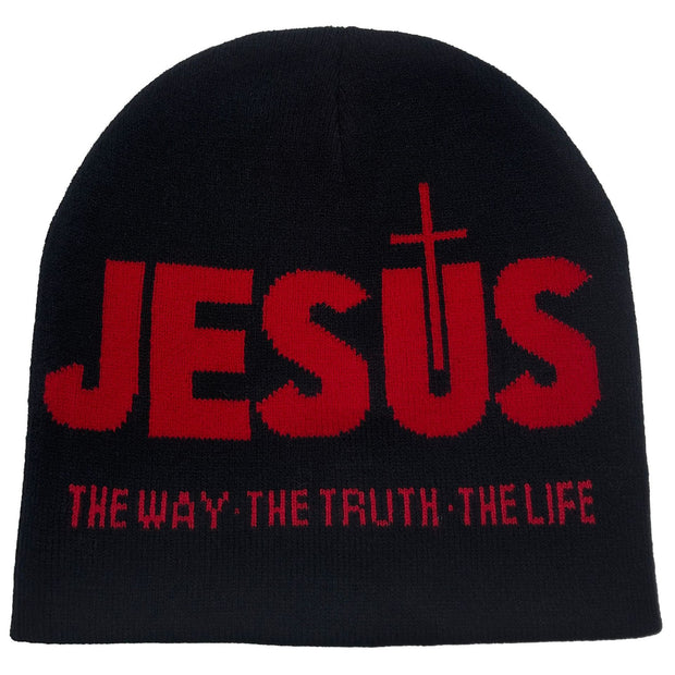 JESUS jacquard knitted hat