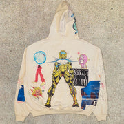 Street style personality fashion men's printed long-sleeved hoodie