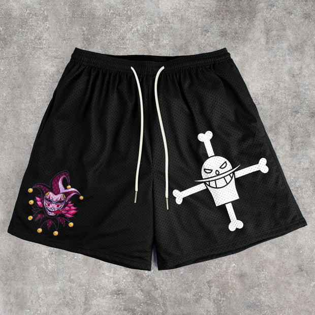 Comic Cartoon Print Sports Mesh Shorts
