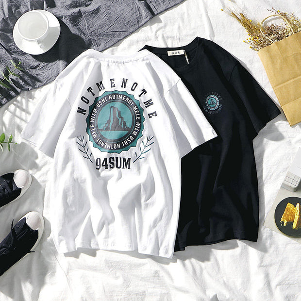 Hip-hop printed short-sleeved T-shirt loose trend