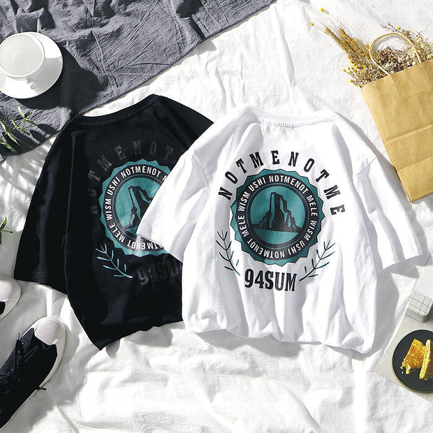 Hip-hop printed short-sleeved T-shirt loose trend