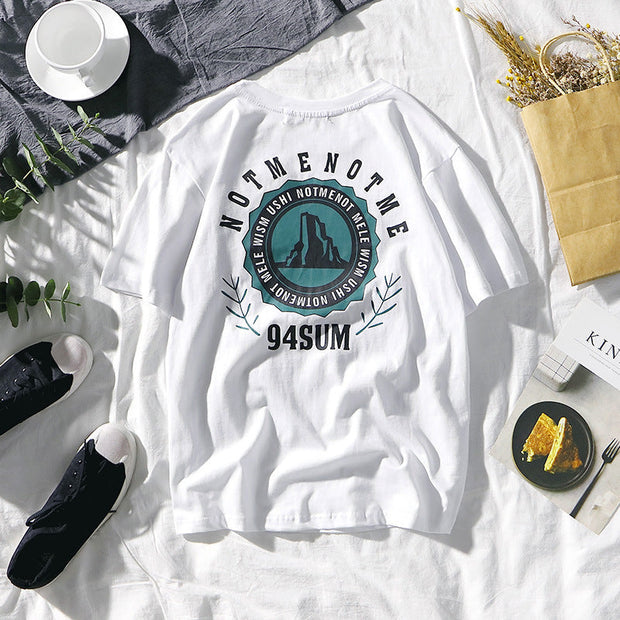 Hip-hop printed short-sleeved T-shirt loose trend