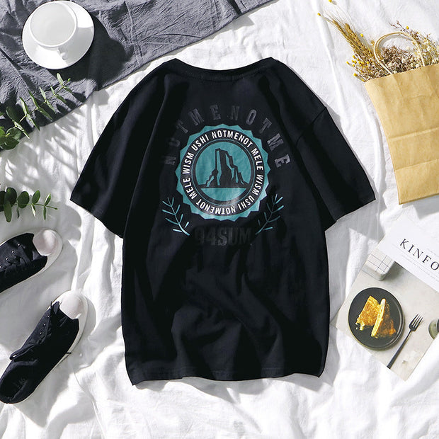 Hip-hop printed short-sleeved T-shirt loose trend