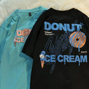 Trendy three-dimensional printed texture short-sleeved T-shirt