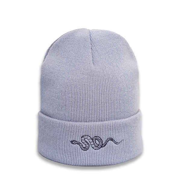 Personality all-match embroidery snake knit hat men
