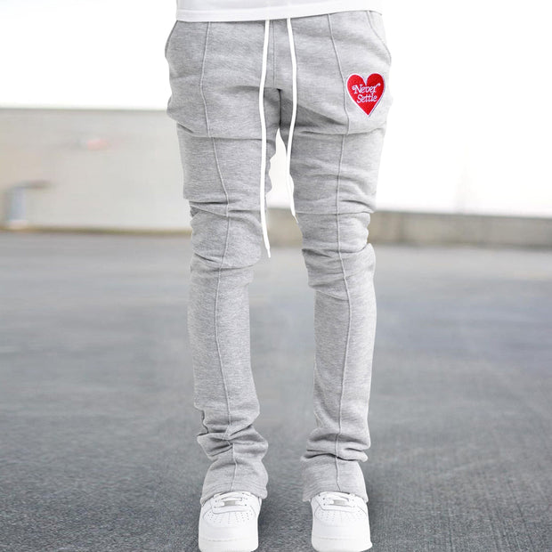 Vintage Embroidery Print Fashion Street Flared Trousers