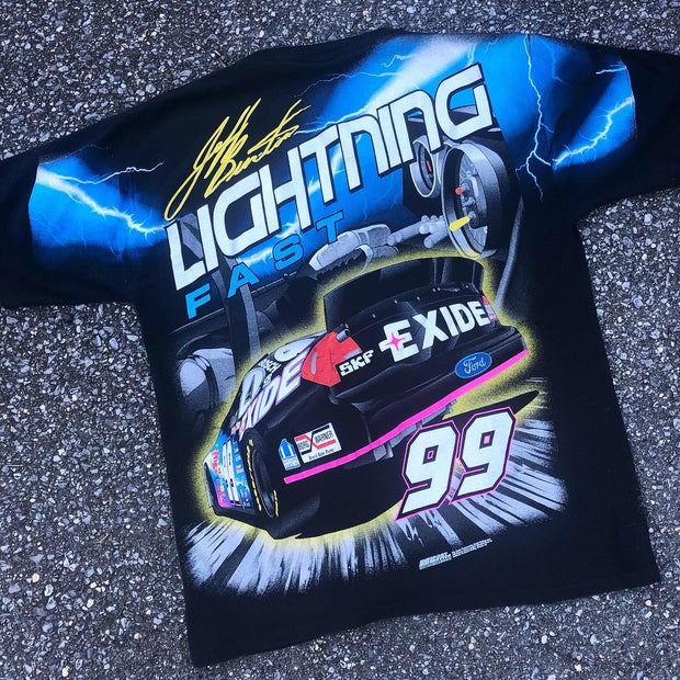 Racing Lightning Graphic Print Short Sleeve T-Shirt
