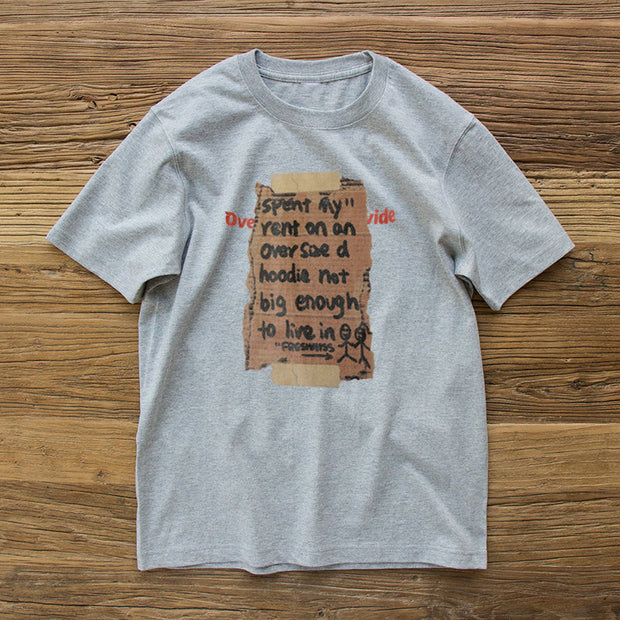 Fashion letter retro print short-sleeved T-shirt