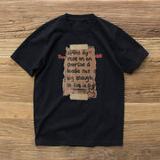 Fashion letter retro print short-sleeved T-shirt