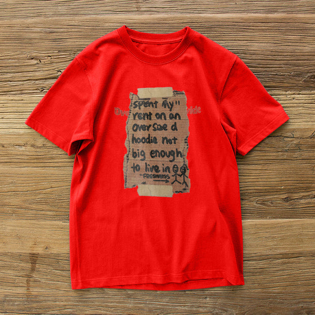 Fashion letter retro print short-sleeved T-shirt