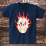 Personalized flame skull print T-shirt