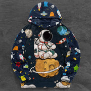 Retro Fashion Astronaut Plush Hoodie