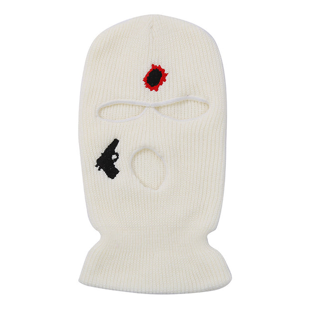 Men's and women's riding ski mask pullover knitted wool cap