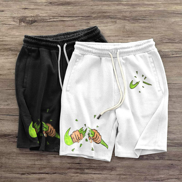 Retro print fashion trend casual shorts