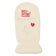 Sunscreen warm ear protection wool hat ski windproof mask embroidered three-hole knitted hat